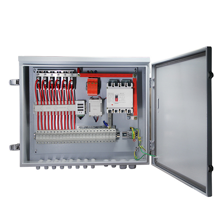 PV combiner box with monitoring components shown as a configuration reference