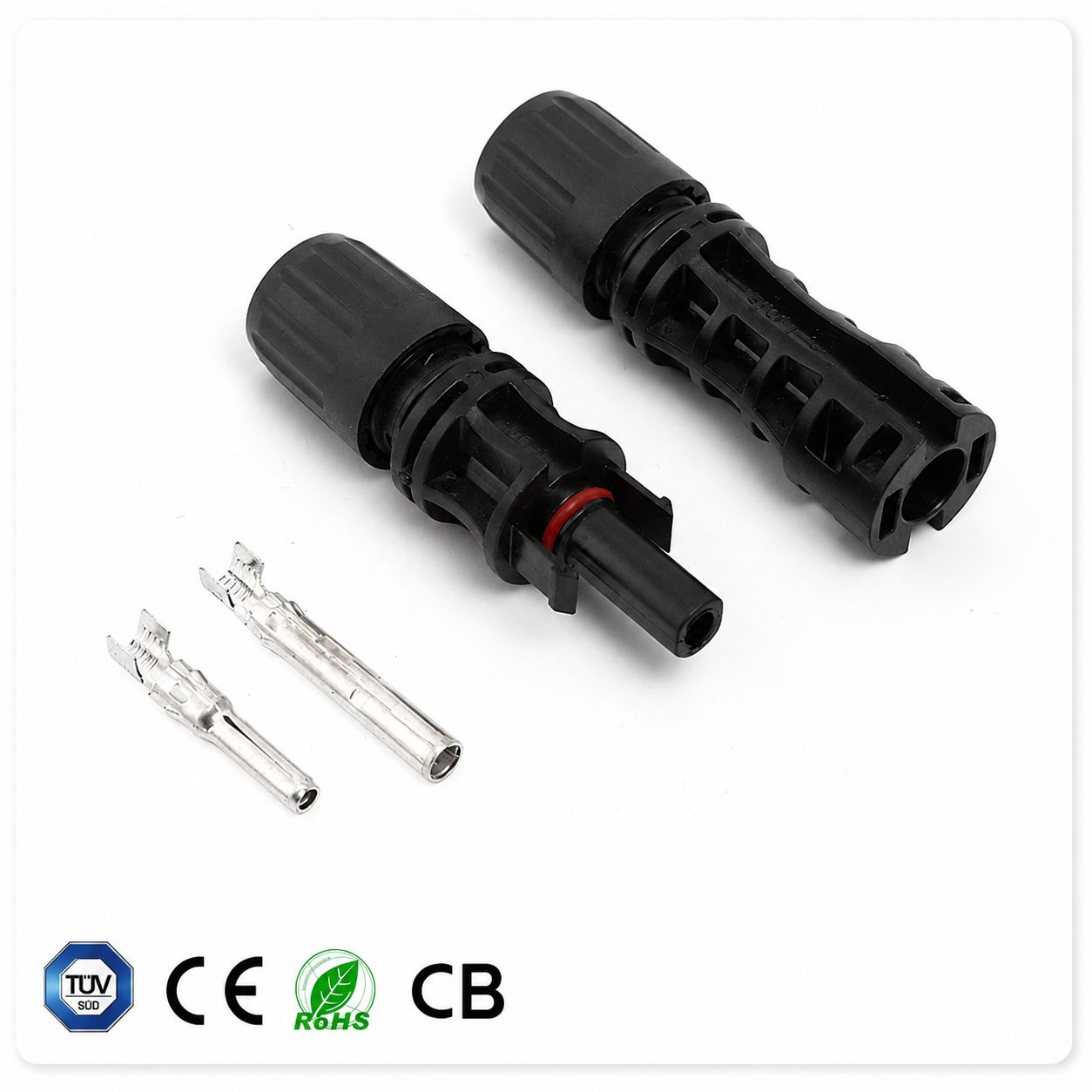 PV-FT-03 photovoltaic connector male and female pair with two crimp contacts